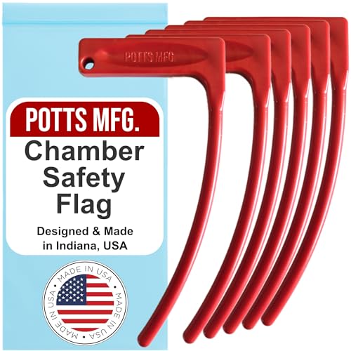 USA Made Long Chamber Safety Flag for Rifle, Shotgun, Handgun – 6 Pack