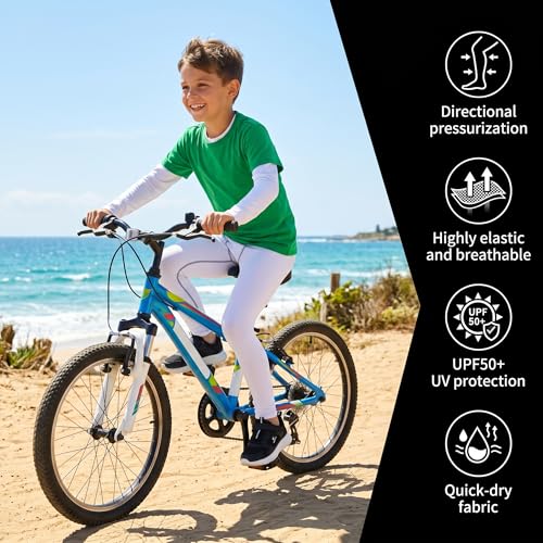 Thermal Compression Base Layer Leggings for Kids - White