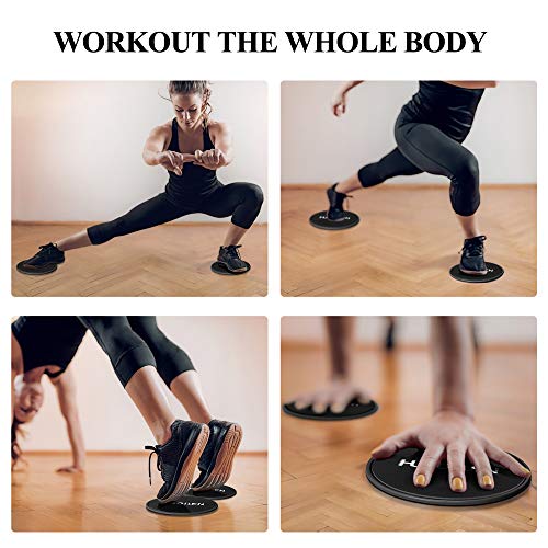 Core Sliders for Abdominal Training - Dual Sided, Power Black