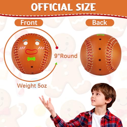 9-Inch PVC Baseball - Practice & Decor - Gingerbread/ Baseball Set
