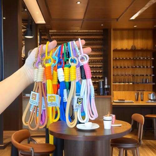 Colorful Carabiner Clip Set - 48Pcs Round Keychain Rings