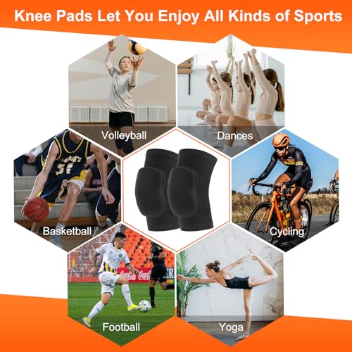 Volleyball Knee Pads - Black Small - Shock Absorbing Protection