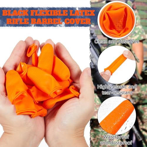 Rifle Muzzle Covers - 80 Pcs Latex Muzzle Protection - Orange