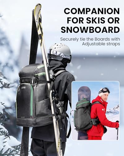 OutdoorMaster 65L Ski Boot Backpack Bag Grey - Waterproof, 4 Compartments