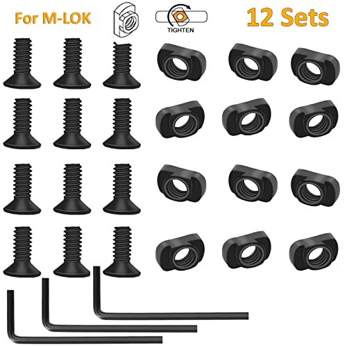 M-LOK Screws and Nuts Replacement Set - 12 PCS with Allen Wrench