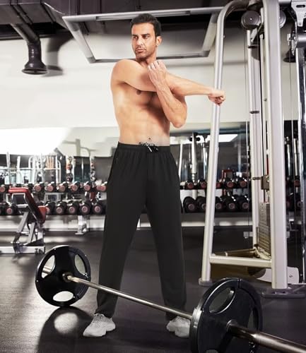 Lomsoe 3-Pack Men's Athletic Workout Pants X-Large Black Grey Light Grey