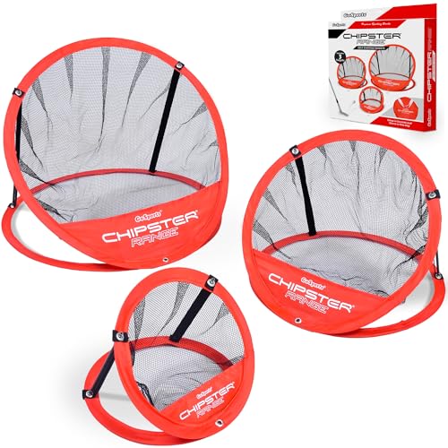 Chipster Pop-Up Golf Chipping Practice Net - Red - Indoor & Outdoor Training Aid