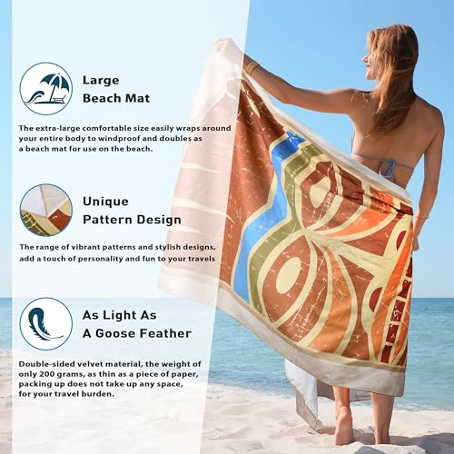 Microfiber Beach Blanket - Sand-Free Quick-Dry Towel Mat - Totem
