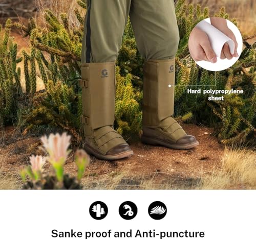 Snake Gaiters for Men & Women - Adjustable, Waterproof, 1000D Oxford