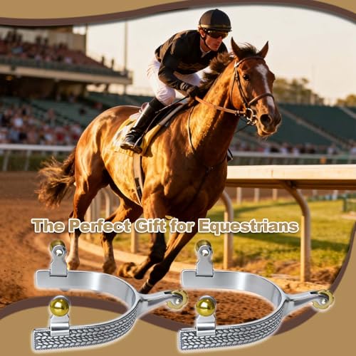 Professional Horse Spurs with Leather Straps - Safe Roller Control for Equestrian Training