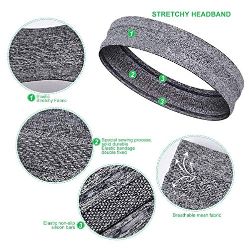 3-Pack Non-Slip Athletic Sweatbands - Moisture-Wicking Sports Headbands