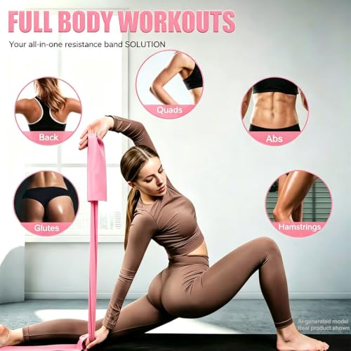 Resistance Bands for Workouts, Therapy & Yoga - Pink