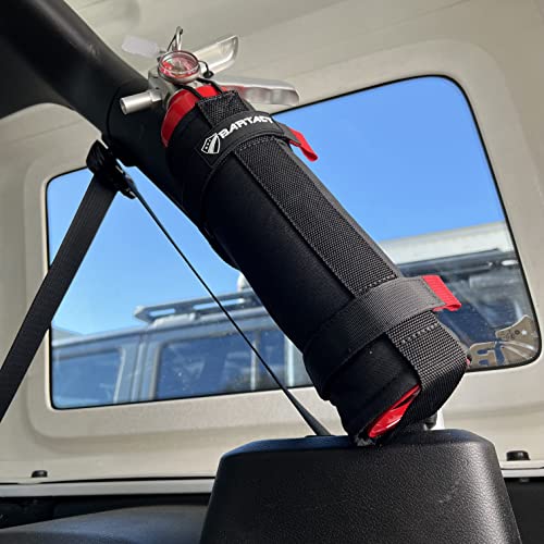 Bartact - 2.5 lb Roll Bar Fire Extinguisher Mount for Vehicle Holder, Adjustable Fire Extinguisher Holder Mount, US Made Universal Vehicle Fire Extinguisher Holder Fits All Roll Bars (Black)