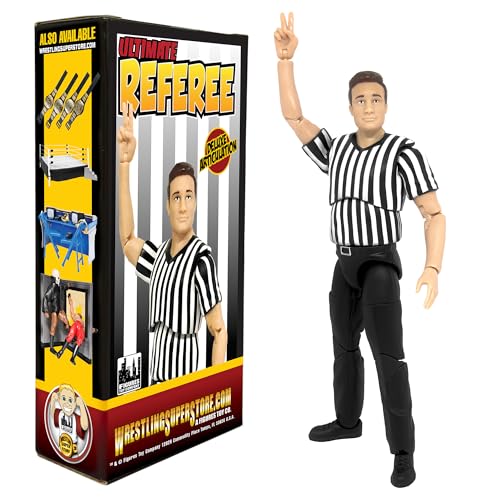 Ultimate Wrestling Referee Action Figure with 20+ Articulations & 11 Hands