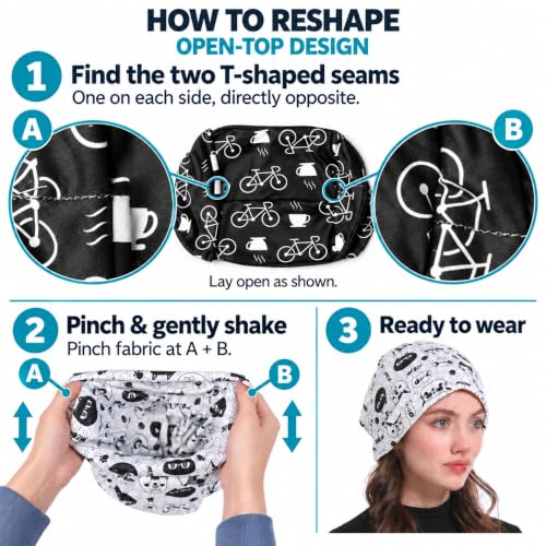 Assorted Prints 5-Pack Women's Slouchy Chemo Sleep & Head Scarves - Soft Breathable Cancer Headwear