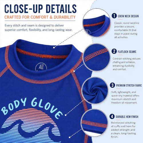 Body Glove Boys 2-Piece Swim Set Rash Guard & Trunks Navy Palm Trees 12