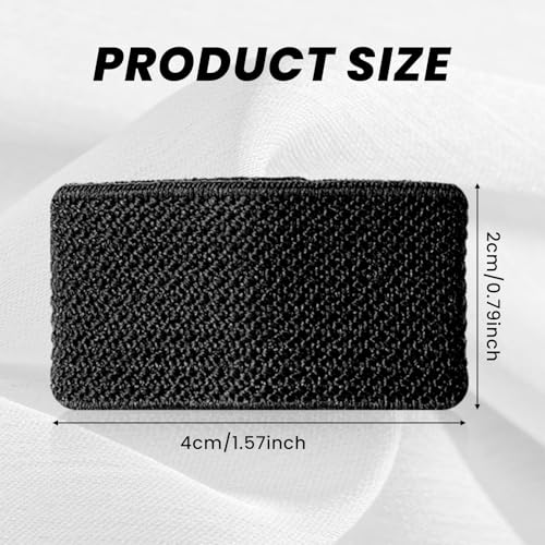 10Pcs Elastic Belt Keepers for 1.5 Inch Straps - Black