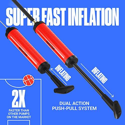 Portable Hand Pump for Basketball, Volleyball, Soccer & Football