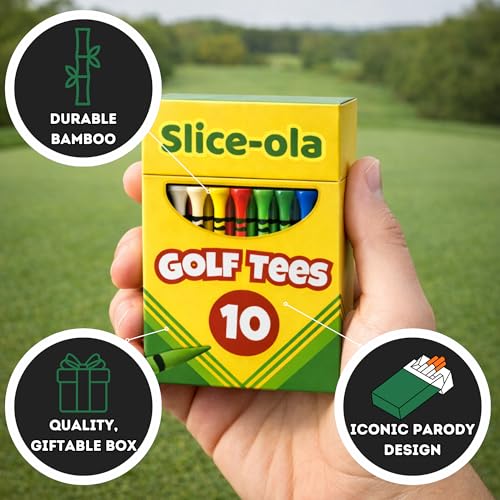 Funny Golf Tees - Premium Bamboo Tees Gift Set - Slice-ola