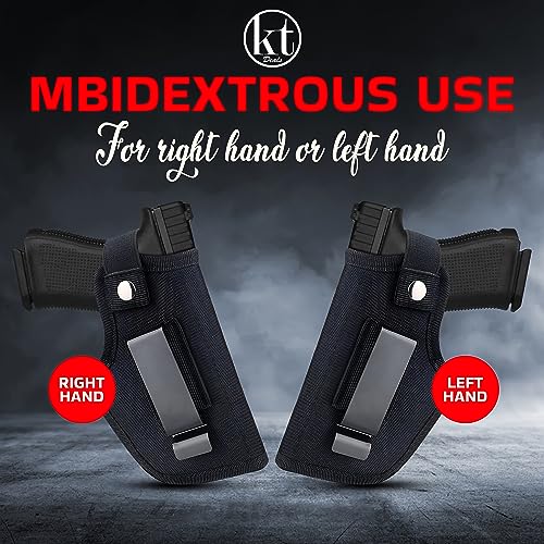 Universal IWB/OWB Concealed Carry Gun Holster - Ambidextrous - Black