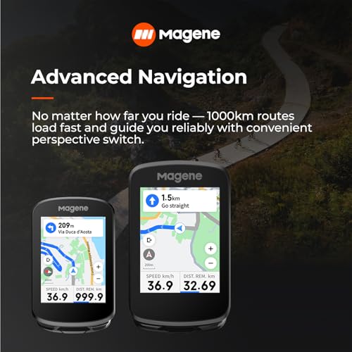 GPS Bike Computer with 2.4" Touchscreen, Smart Navigation & Bluetooth