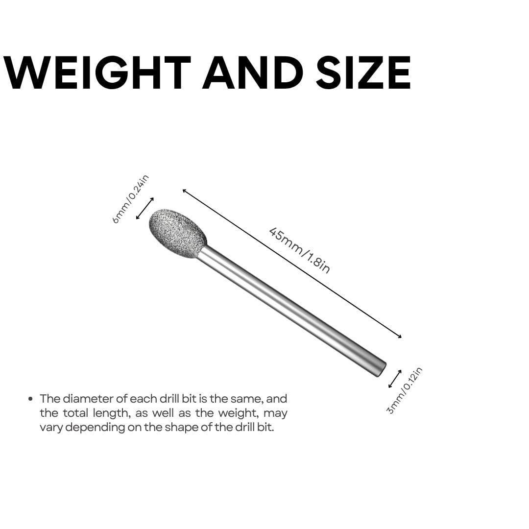 120-Grit Diamond Grinder Bit Compatible with Dremel Tools, Including 20 Pieces of 1/8-inch Drill bits for Carving and polishing on Stone, Glass, Ceramics, Resin, and Metal (Silver)