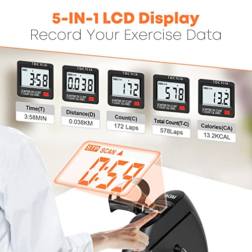 Mini Exercise Bike - AGM Under Desk Pedal Exerciser with LCD Screen - Black