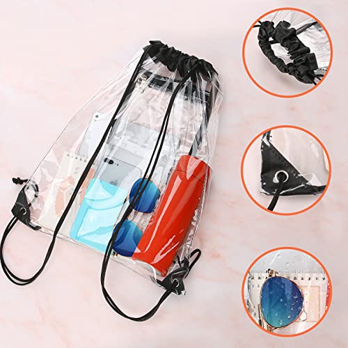 Clear PVC Drawstring Bag 16.5x13.5 inch Stadium Approved Transparent Backpack