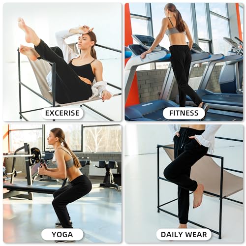 Women's Black Sweatpants with Pocket - Solid Colour, Medium