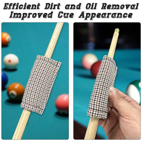 Black Billiards Pool Table & Rail Cleaning Brush Set with Cue Shaft Slicker & Chalk Cube