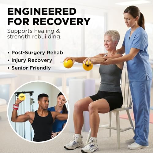 Weighted Exercise Ball - 2.2 lb Soft Medicine Ball - Yellow