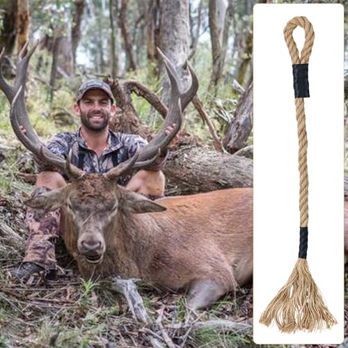 Atvkov 3Pcs Hemp Deer Scrape Tassel Rope Lures, Brown