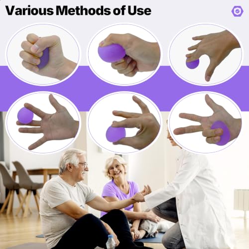 Hand Exercise Balls for Strength Training - Purple & Black