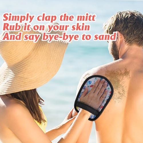 Beach Theme Sand Wipe Off Mitts - 2 Pcs Sand Remover