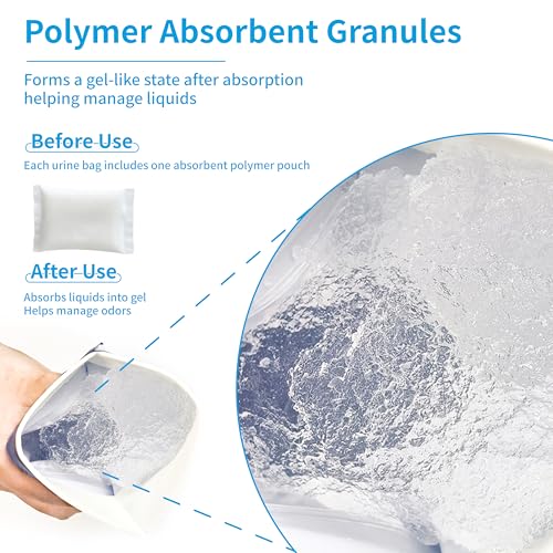 900CC Disposable Urine Bags - 12 PCS Portable Travel Pee Bags