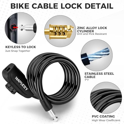 Heavy Duty Bicycle Cable Lock - 4 Feet with Mounting Bracket