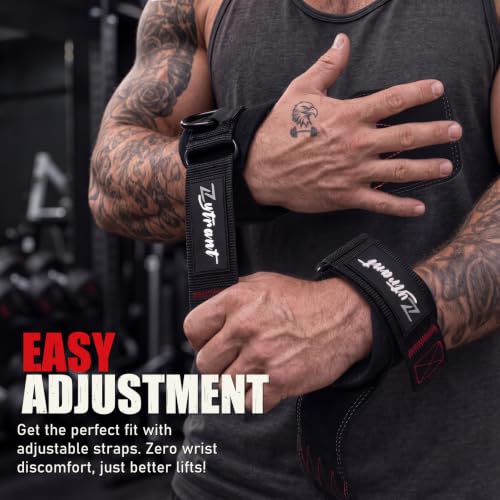 Weight Lifting Grips with D-Ring & Padded Wrist Support