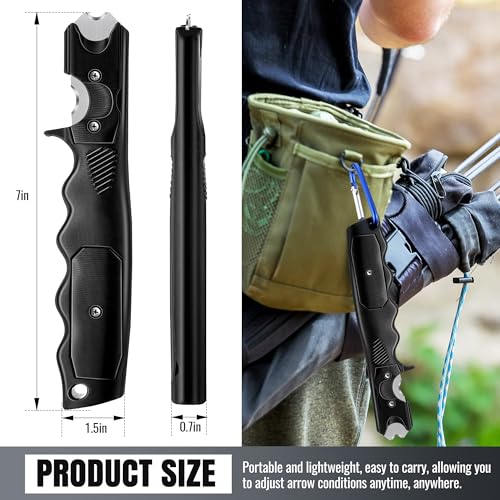 Enhon Black Dual Angle Arrow Fletching Removal Tool with Stainless Steel Blade