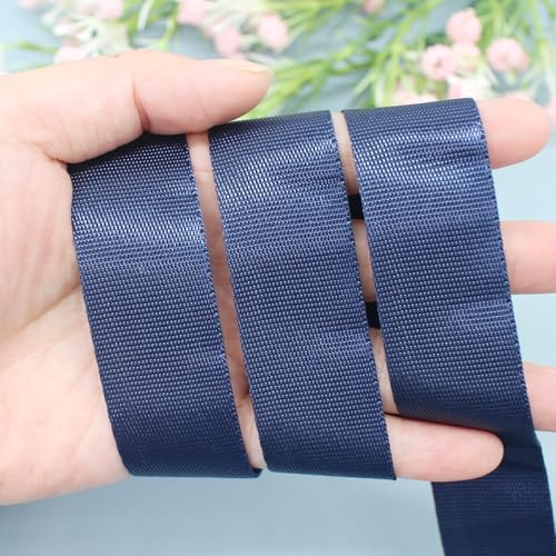 Heavy Duty Nylon Webbing Straps - 1 Inch Wide, 50 Yards, Navy Blue