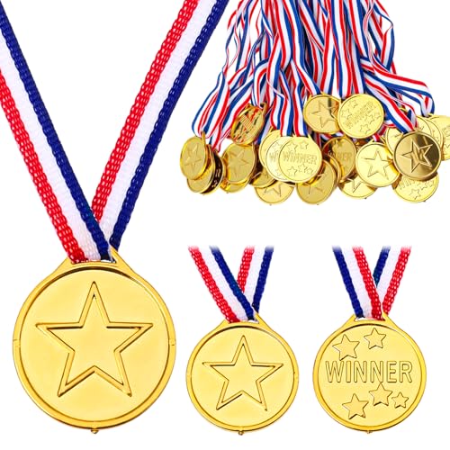 30-Pack Gold Medals for Kids - Plastic Winner Awards
