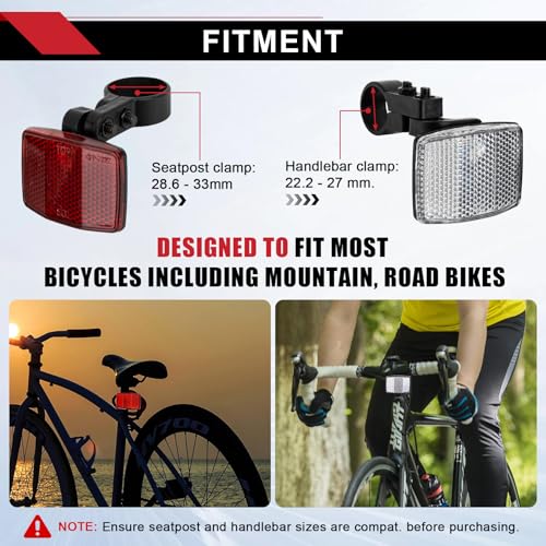 8-Piece Bicycle Reflector Kit for Enhanced Nighttime Safety