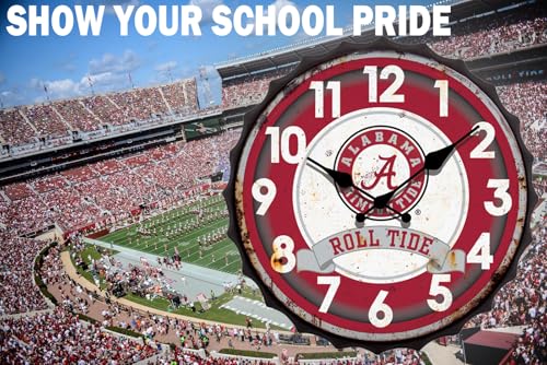 Vintage Bottle Cap Clock - University of Alabama - 13" Dia