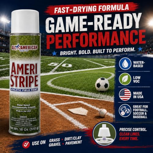 Bright White Athletic Field Marking Spray Paint - 12 Cans, 18 oz