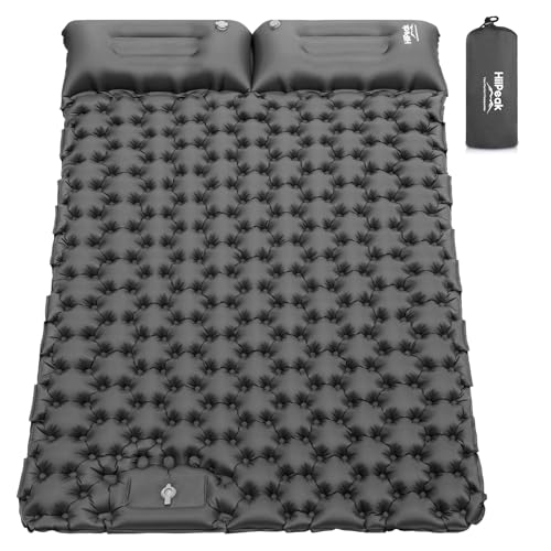HiiPeak Double Sleeping Pad Gray - Self-Inflating 3-Inch Thick Camp Mattress for 2 Persons