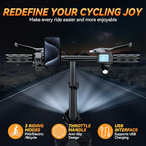 Foldable Electric Bike with 2000W Motor, 52V 25Ah Battery