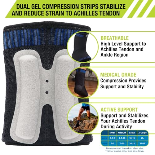 Pro-Tec Athletics Achilles Sleeve with Dual Gel Compression - Small