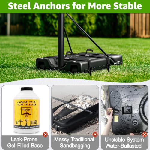 4-Pack Heavy Duty Basketball Hoop Anchor Kit for High Wind Stability