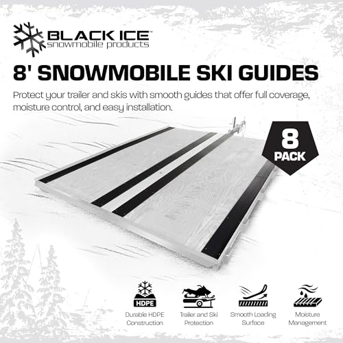 Heavy-Duty Snowmobile Trailer Ski Guides - 8 Pack, 7'10" Length