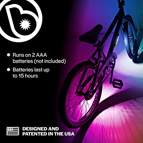 Brightz GoBrightz LED Bike Frame Light, Color Changing - Cool Underglow Bike Lights for Riding at Night Bicycle Scooter Stroller Stocking Stuffers for Boys Girls Teens Ages 6 7 8 9 10