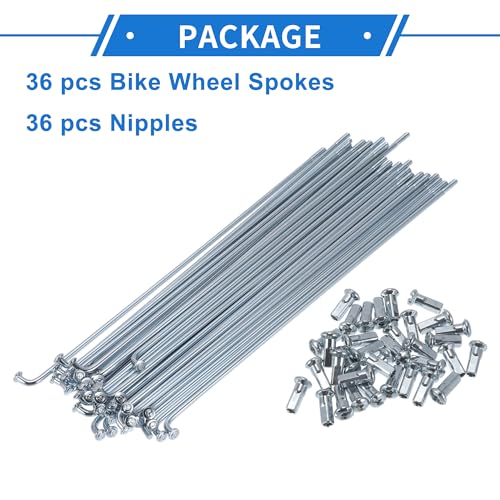 Bicycle Spokes 12G 170mm - Carbon Steel, 36 Pcs Set - 6.69"